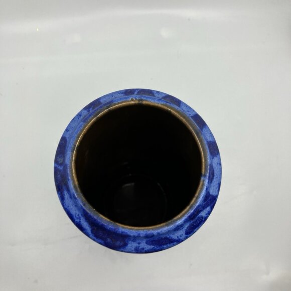 Vintage SCHEURICH KERAMIK Blue Mottled Vase 532-28 West German Pottery MCM - Picture 5 of 10